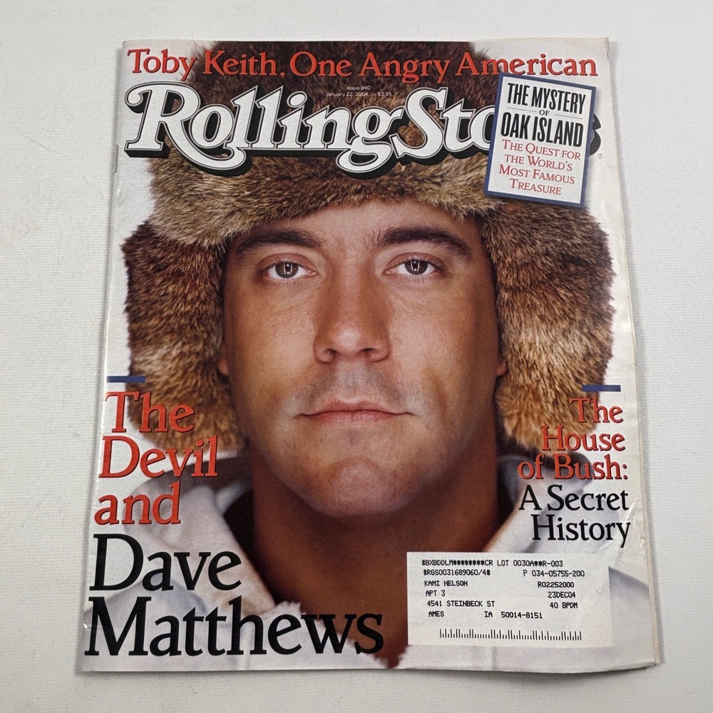 Rolling Stone Magazine Issue 940 January 22 2004 Dave Matthews Toby Keith